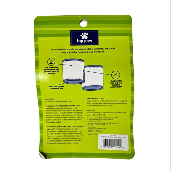 NWT 2 Top Paw Washable Male Wrap Cover-Ups Size Large - Picture 9 of 16